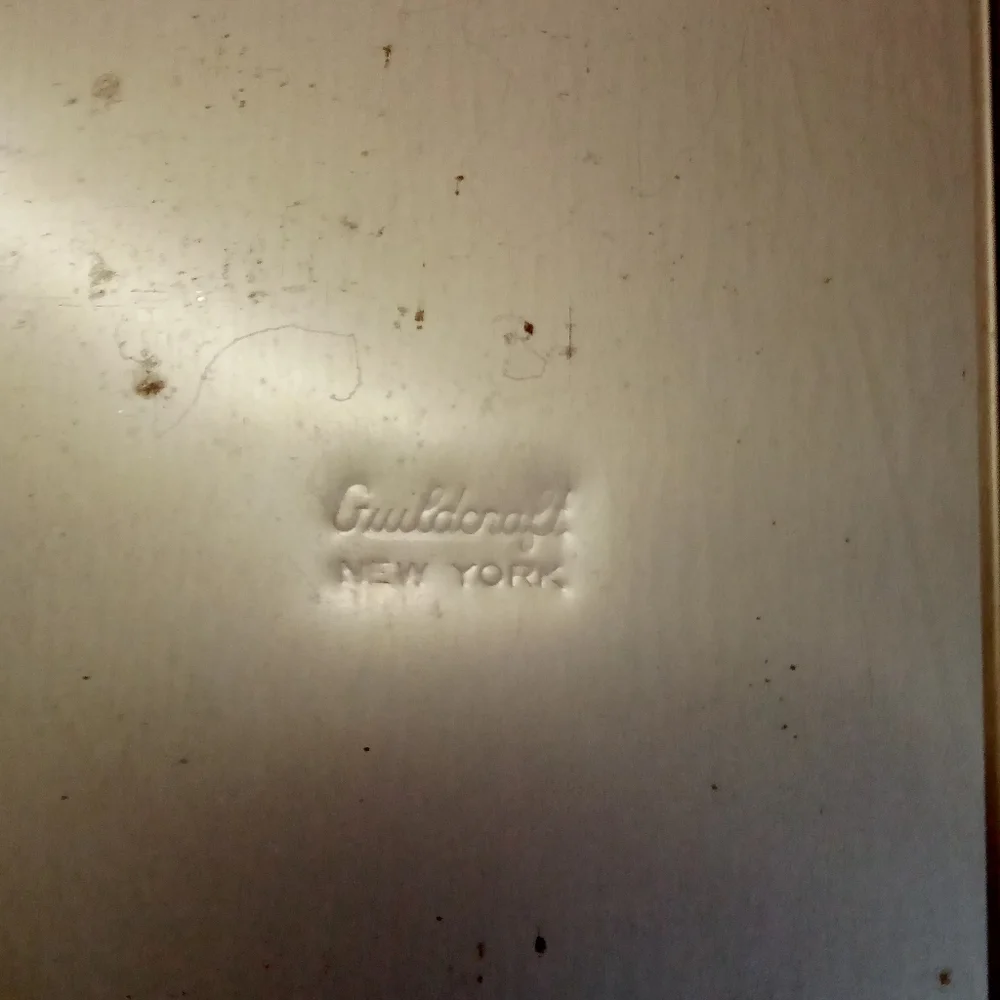 Vintage Guildcraft Metal Tin over wood box 11x4.5